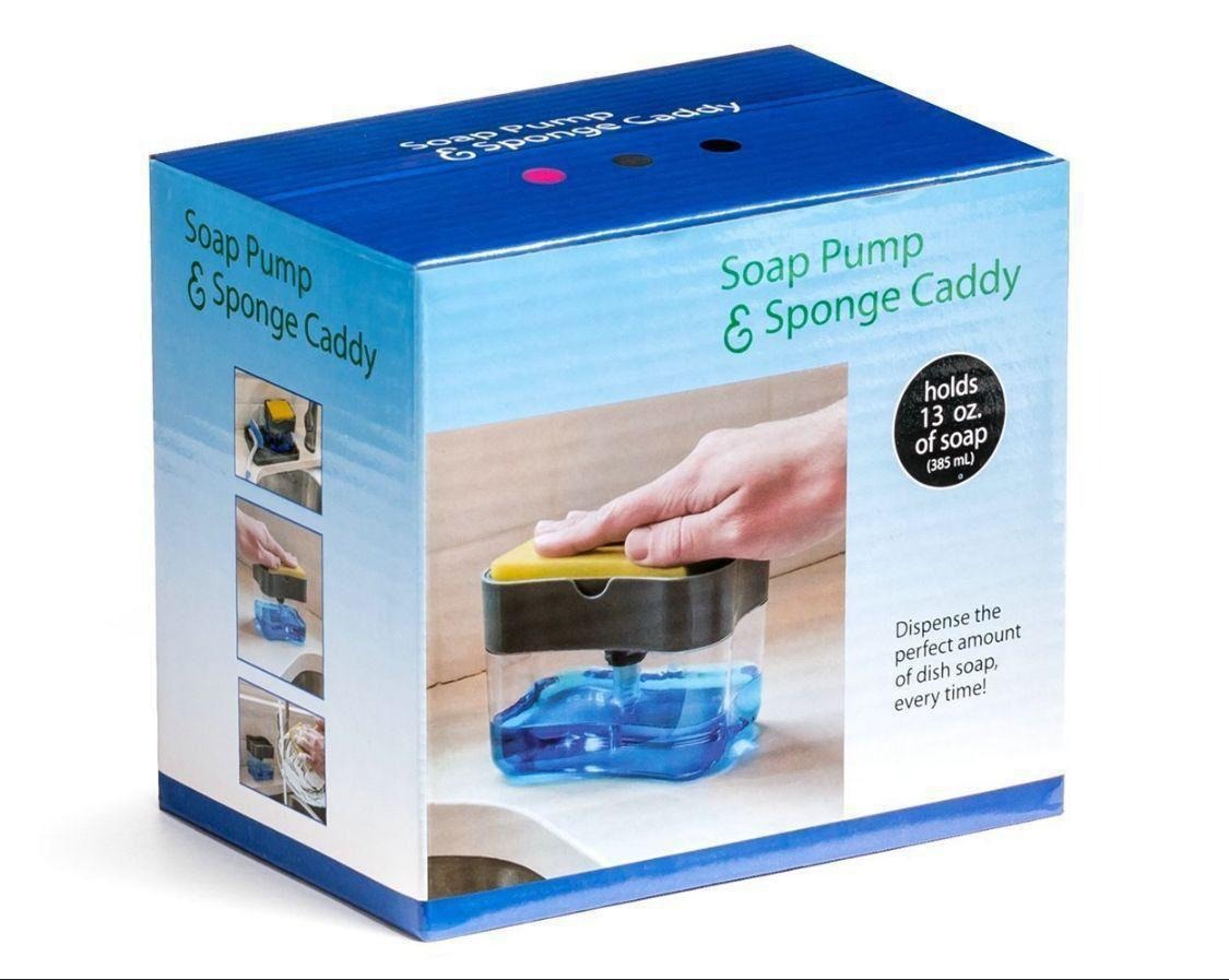 2-in-1 Soap Pump & Sponge Caddy Dispenser | K...