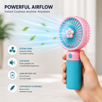 Mini rechargeable hand fan | type c charging port | 2+ hours battery timing