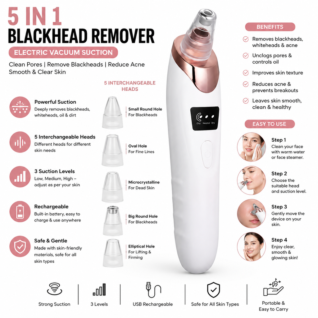 5 in 1 electric blackhead remover